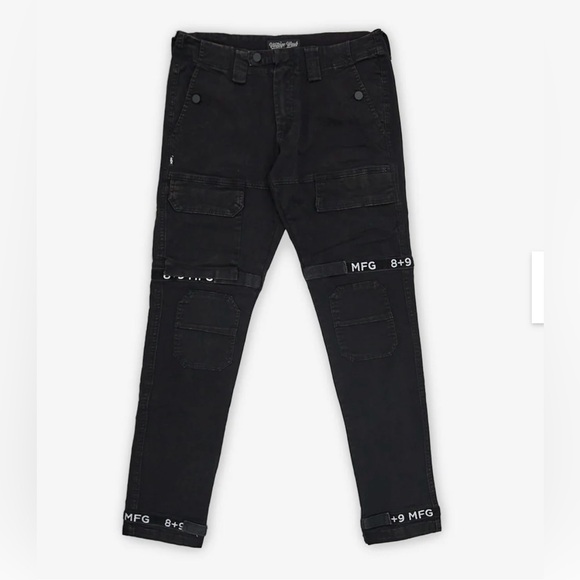8&9MFG Black Strapped Up Vintage Wash Utility
Jeans - Picture 2 of 11